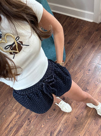 Blue Bow Football Tee