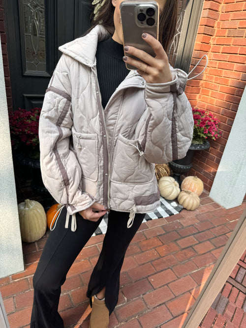 Mocha & Cream Puffer Jacket