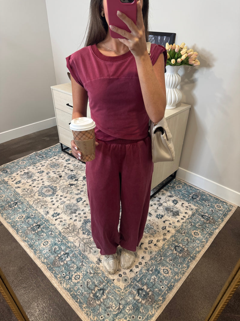Maroon Sweat Set