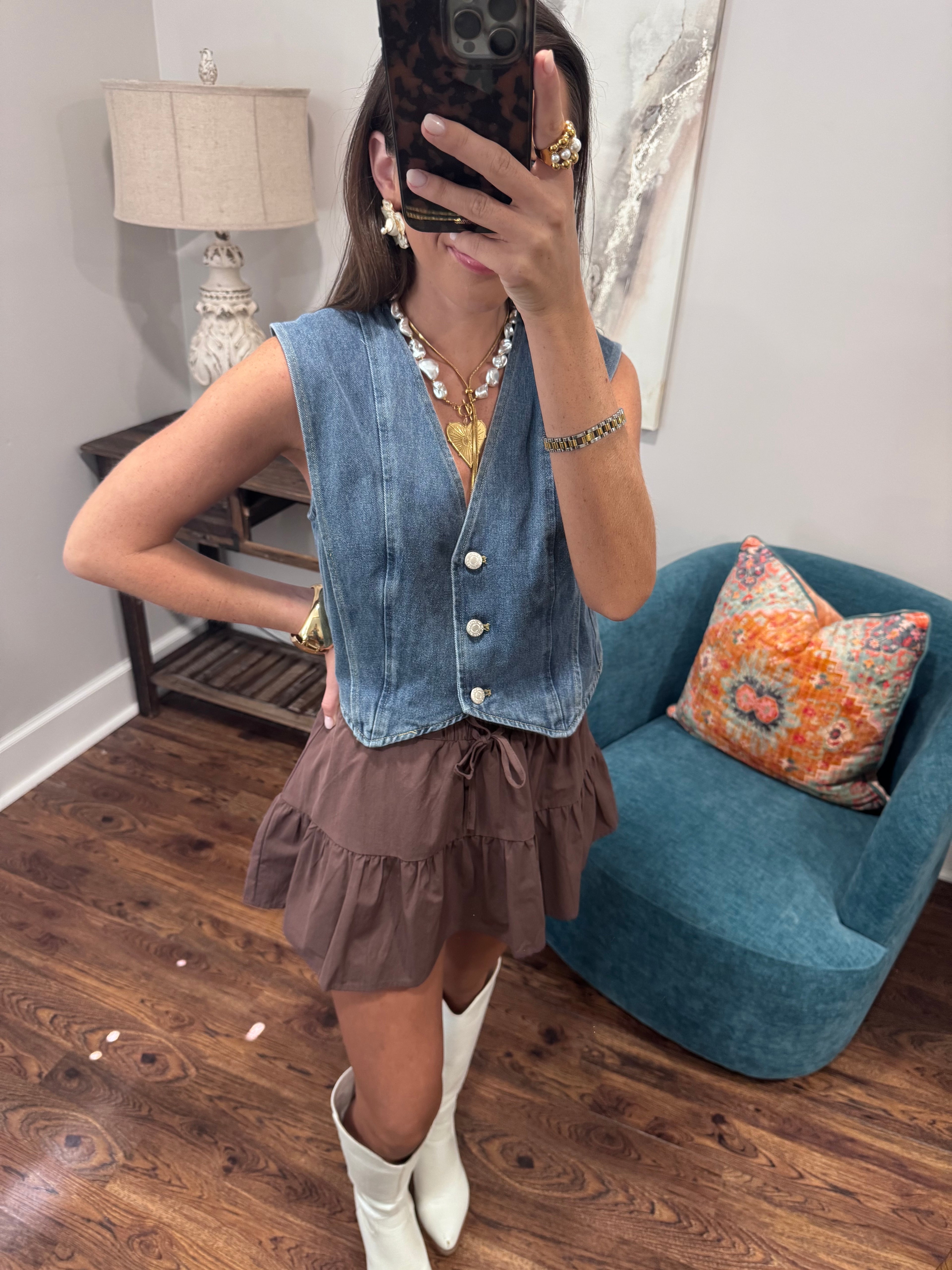 Mocha Tiered Skort