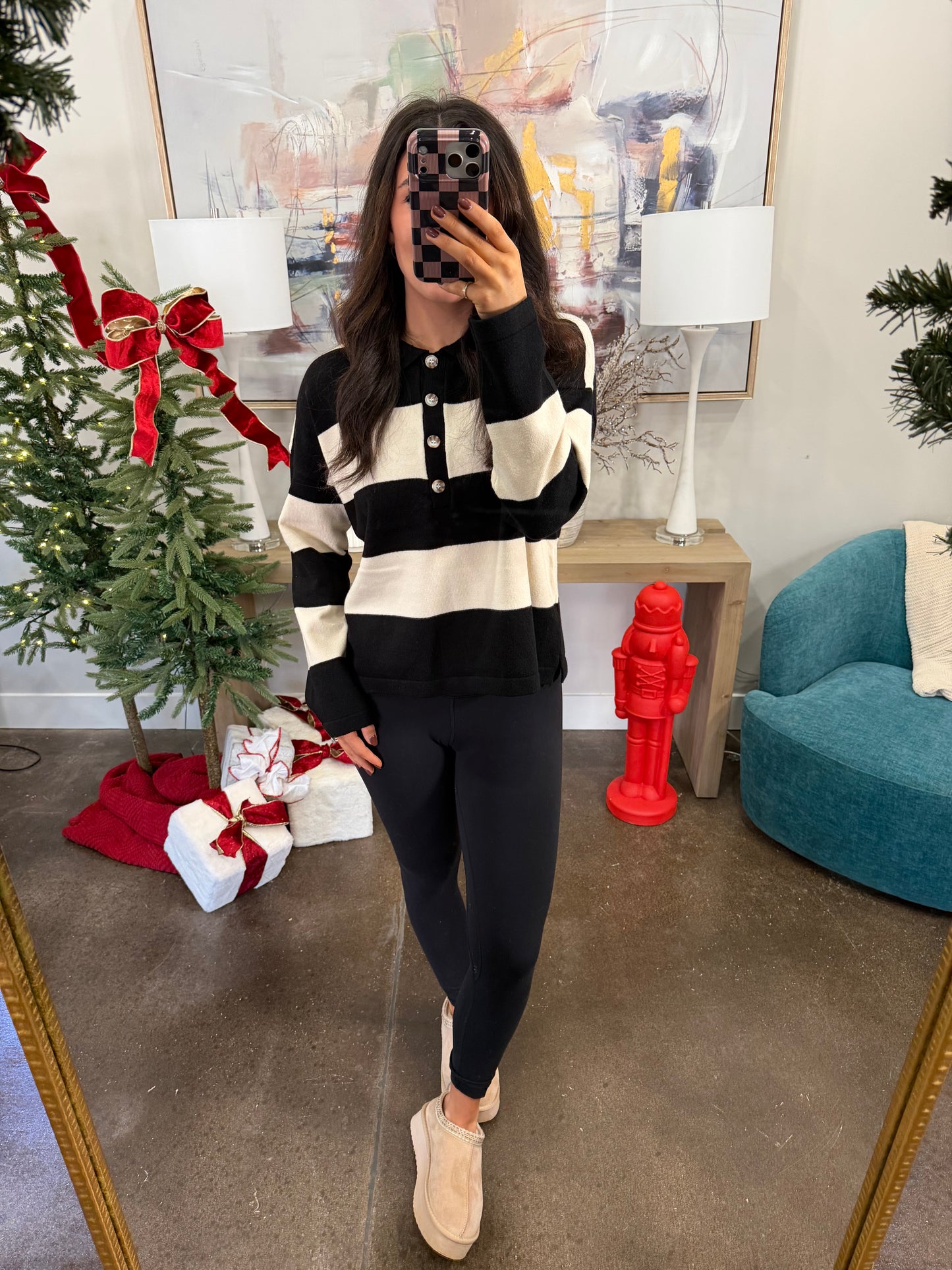 Black and White Striped Sweater