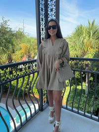 Tan Scallop Dress