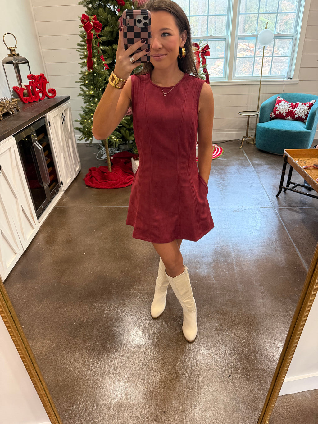 Red Velvet Mandi Babydoll Dress