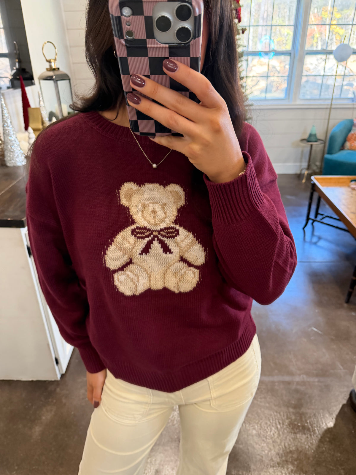 Bear Bow Christmas Sweater