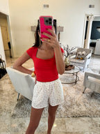 Floral Ribbed Boxer Shorts