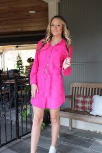 Pink Corduroy Dress