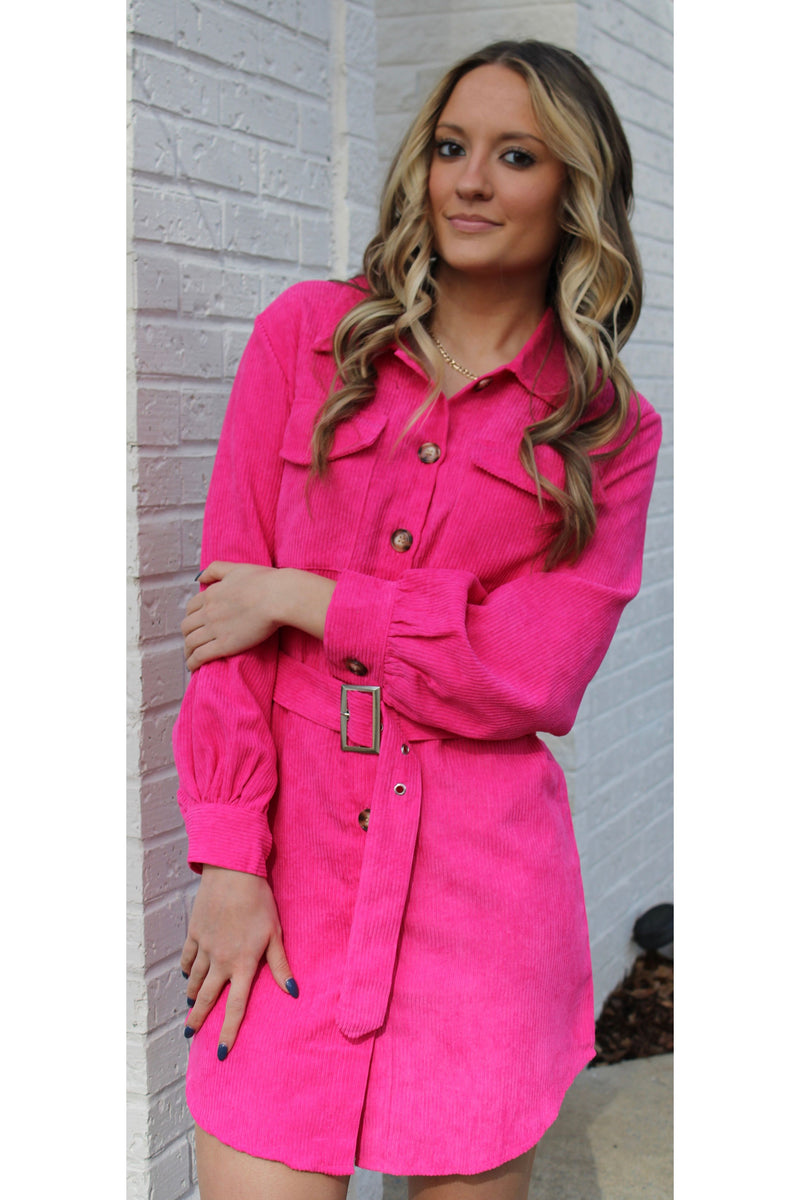 Pink Corduroy Dress